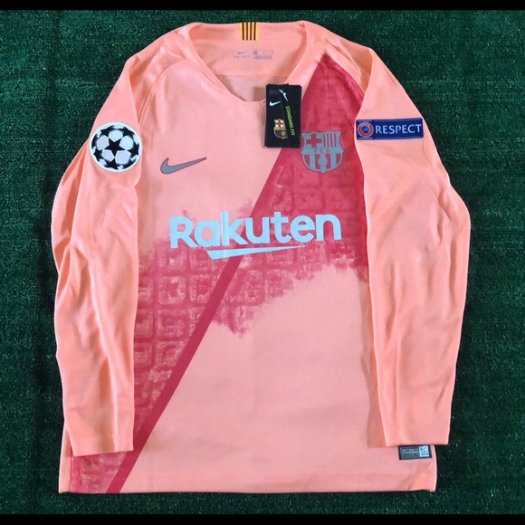 pink barcelona jersey long sleeve